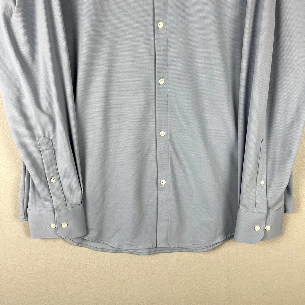 Mizzen Main Bryant Trim Fit Dress Shirt Mens XXL Blue Long Sleeve Button Up - Picture 3 of 15